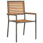 Ensemble de salle à manger de jardin 5 pièces vidaXL Gris Poly Rattan Acacia