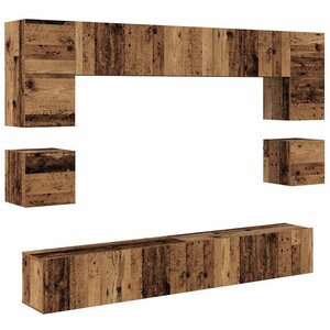 vidaXL Ensemble meuble TV 8 Pièces Bois ancien Bois d'ingénierie