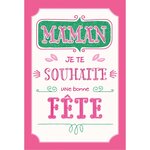 Carte fête des mères rose à paillettes - draeger paris