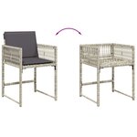 vidaXL Ensemble à manger de jardin et coussins 15 Pièces gris clair rotin