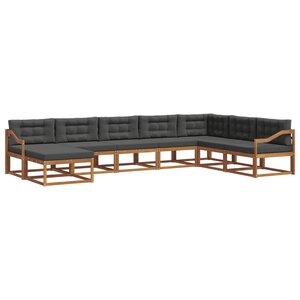 vidaXL Ensemble de canapés d'extérieur 8 pc Naturel et Anthracite