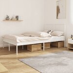 vidaXL Cadre de lit métal sans matelas et tête de lit blanc 120x190 cm
