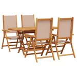 vidaXL Ensemble de Salle à Manger de Jardin 5 Pièces Taupe en Bois Massif d'Acacia
