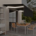 vidaXL Auvent automatique store capteur de vent et LED 5x3m Anthracite