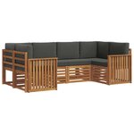 vidaXL Ensemble de canapés d'extérieur 6 pc Naturel et Anthracite