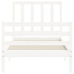 vidaXL Cadre de lit et tête de lit blanc 100x200 cm bois massif