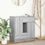 vidaXL Buffet avec tiroirs et portes sonoma gris 70 5x34x74 5 cm