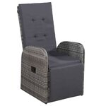 vidaXL Ensemble de salle à manger de jardin et coussins 7 Pièces Gris