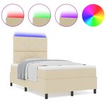 vidaXL Lit à ressorts avec matelas et LED en crème  120 x 200 cm