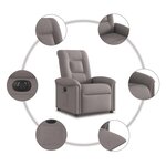 vidaXL Fauteuil inclinable électrique Taupe Tissu