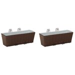 vidaXL Garde-Corps 2 pc Marron 50 x 17 x 17 cm métal