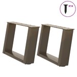 vidaXL Pieds de table basse en U  2 pièces  acier naturel  40 x (30-31) cm