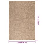 vidaXL Tapis 120x170 cm aspect jute intérieur et extérieur