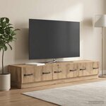 vidaXL Meuble TV 147 x 34 5 x 27 cm Chêne artisanal Bois d'ingénierie