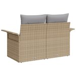 Canapé de jardin 2 places vidaXL avec coussins en poly rattan beige