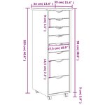 vidaXL Armoire roulante avec tiroirs MOSS bois de pin marron miel