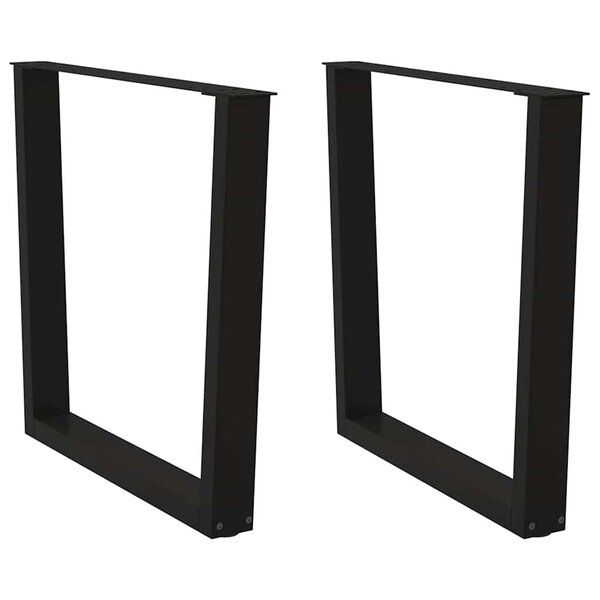 vidaXL Pieds de table à manger en V 2 pièces Noir 80 x (72-73 3) cm Acier