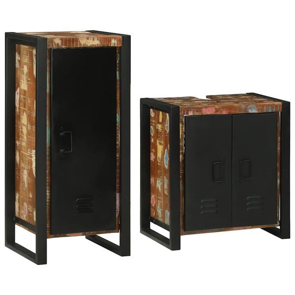 vidaXL Ensemble de mobilier de salle de bain avec stockage 2 Pièces