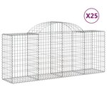vidaXL Paniers à gabions arqués 25 Pièces 200x50x80/100 cm Fer galvanisé