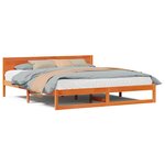vidaXL Cadre de lit Marron ciré Bois de pin massif 200 x 200 cm Durable