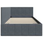 vidaXL Cadre de lit d'angle Gris foncé 90 x 200 cm Velours