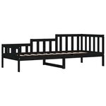 vidaXL Lit de jour sans matelas noir 80x200 cm bois de pin massif