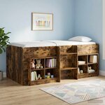 vidaXL Armoire de lit avec étagère 2 Pièces Chêne fumé 66 x 33 x 48 cm