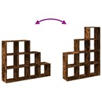 vidaXL Étagère séparatrice de pièce 3 niveaux chêne fumé