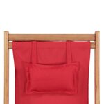 vidaXL Chaise pliable de plage Tissu et cadre en bois Rouge