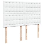 vidaXL Sommier à lattes de lit avec matelas Blanc 160x200cm Similicuir
