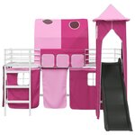 vidaXL Lit mezzanine pour enfants Blanc et rose 99 5 x 200 cm Métал