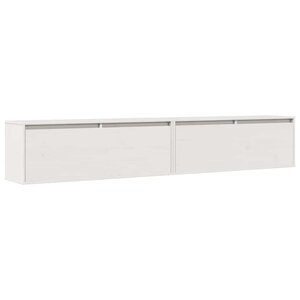 vidaXL Armoires murales 2 Pièces Blanc 100x30x35 cm Bois de pin massif
