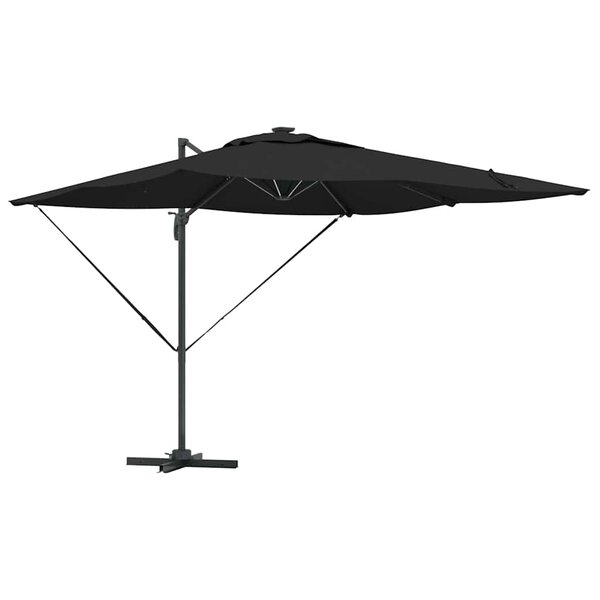 vidaXL Parasol Noir 286 x 284 x 270 cm Aluminium et polyester
