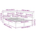 vidaXL Lit bibliothèque sans matelas blanc 120x200 cm bois pin massif