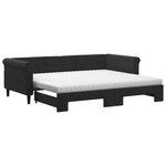 vidaXL Lit de jour avec gigogne et matelas noir 90x200 cm velours