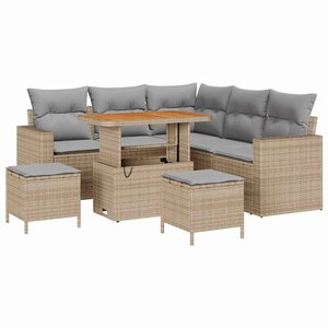 vidaXL Ensemble de canapé de jardin 8 Pièces beige et gris clair