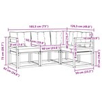 vidaXL Ensemble de canapés d'extérieur 4 pc Blanc et noir