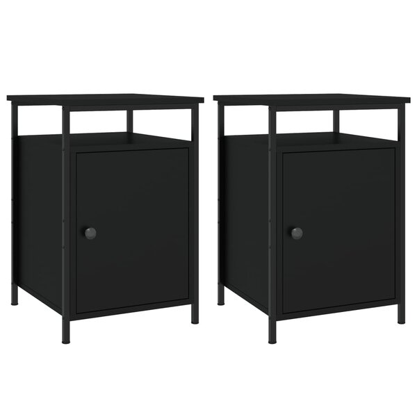 vidaXL Tables de chevet 2 Pièces noir 40x42x60 cm bois d'ingénierie