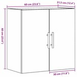 Meuble mural vidaXL En chêne artisanal 60x31 5x60 cm En bois d'ingénierie