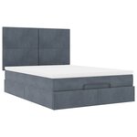 vidaXL Cadre de lit ottoman avec matelas gris foncé 140x190 cm velours
