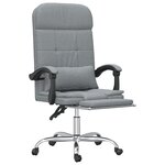 vidaXL Fauteuil de massage inclinable de bureau Gris clair Tissu
