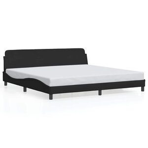 vidaXL Cadre de lit Dover noir 200x200 cm tissu
