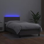 vidaXL Sommier à lattes de lit avec matelas et LED Gris 90x200 cm