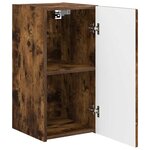 vidaXL Meuble TV mural Chêne fumé 30 x 31 x 60 cm Bois d'ingénierie