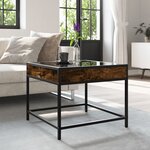 vidaXL Table basse avec LED Infinity chêne fumé 50x50x41 cm
