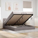VidaXL Cadre de lit ottoman avec matelas taupe 200x200cm tissu