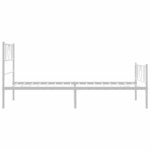 vidaXL Cadre de lit métal sans matelas avec pied de lit blanc 75x190cm