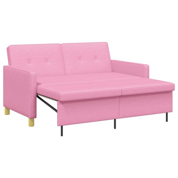 vidaXL Canapé-lit escamotable Rose Tissu