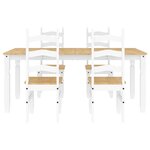 vidaXL Ensemble à manger Panama 5 Pièces blanc bois de pin massif