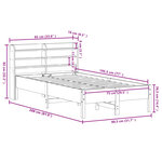 vidaXL Cadre de lit sans matelas cire marron 75x190 cm bois pin massif